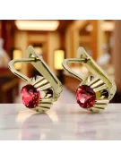 Pendientes Rubí Oro amarillo de 14 quilates Vintage vec027y